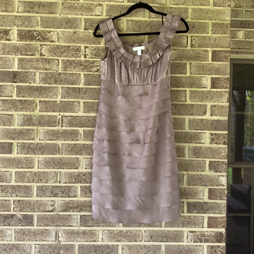 London Times Silver Cocktail Dress 8P
